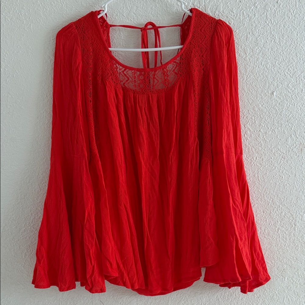 Elegant Red Lace Women's Top